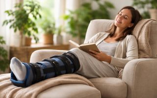 personne-fauteuil-jambe-attelle-salon-lumineux