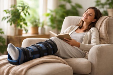 personne-fauteuil-jambe-attelle-salon-lumineux