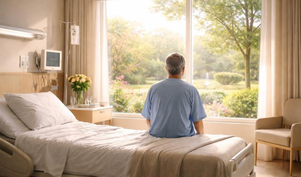 chambre-hopital-patient-jardin-vue