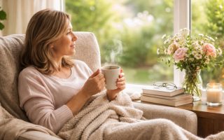 personne-fauteuil-tasse-the-fleurs