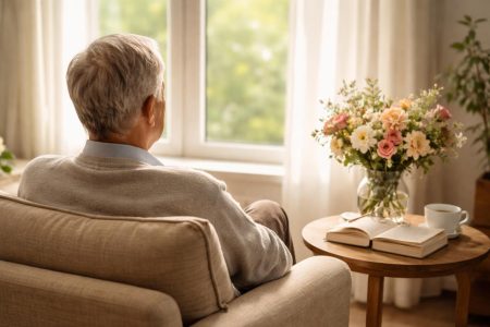 patient-fauteuil-fleurs-livre-fenetre
