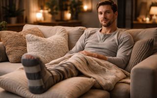 patient-canape-attelle-coussins-couverture