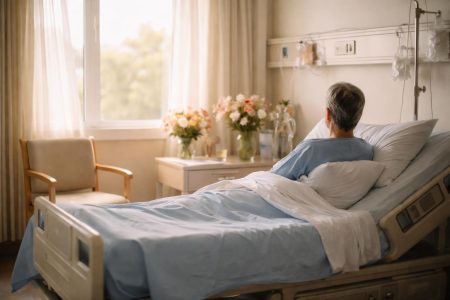 chambre-hopital-patient-fleurs-fenetre